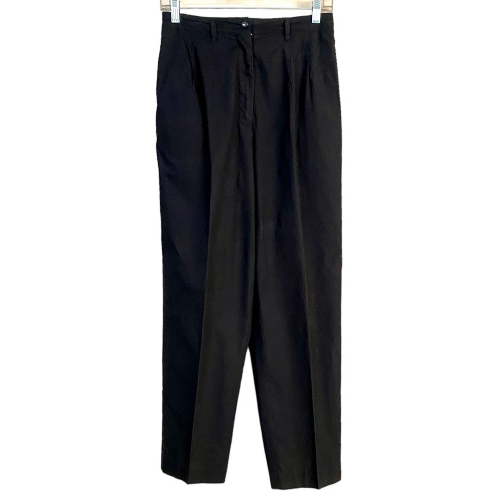 Black Ankle Pants Sz 8 Cotton Lined Dress High Waist Career Basic Business Work
